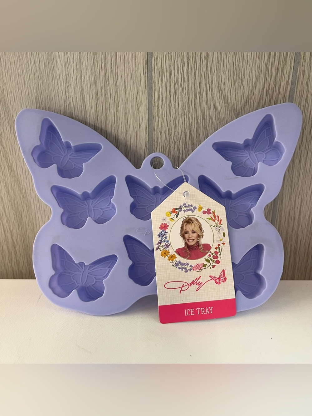 Purple Dolly Parton Silicone Butterfly Ice Tray Mold New DG